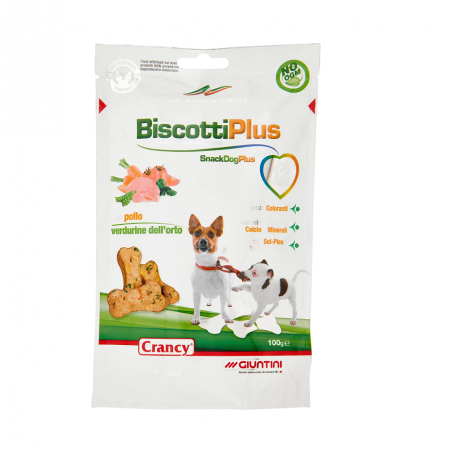 GIUNTINI BISCOTTIPLUS CANE POL/VER 100G X10