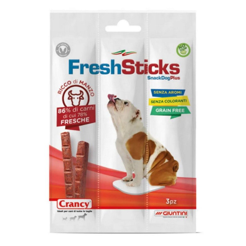 GIUNTINI STICKS CANE CARNE FRESCA MANZO 3PZ X30