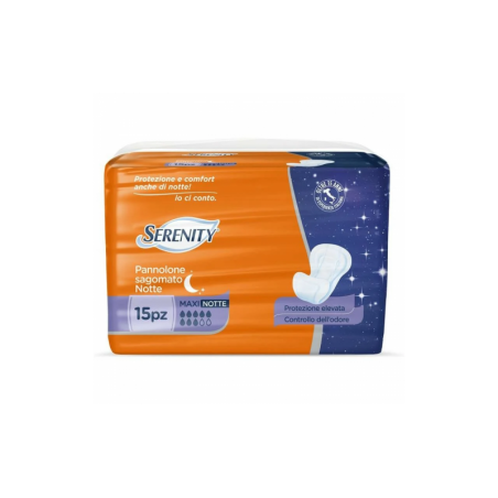 SERENITY PANNOLONE SAGOMATO MAXI NOTTE 15PZ X6