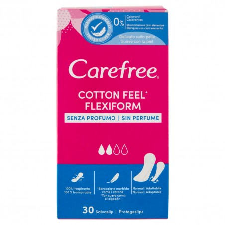 CAREFREE S/SLIP 30PZ TANGA FLEXIFORM WHITE X10