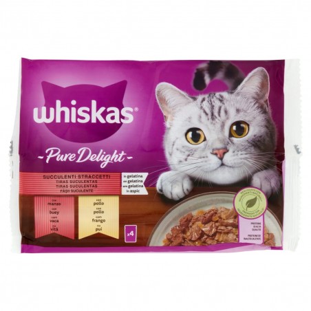WHISKAS MULTIPACK PURE DELIGHT STRACCET GEL 4X85GR