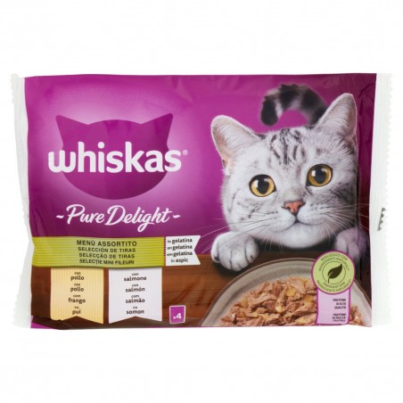 WHISKAS MULTIPACK PURE DELIGHT MENU ASS GEL 4X85GR