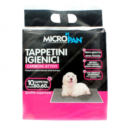 MICROPAN TAPPETINI PET 60X60 CARBONI 10PZ X10