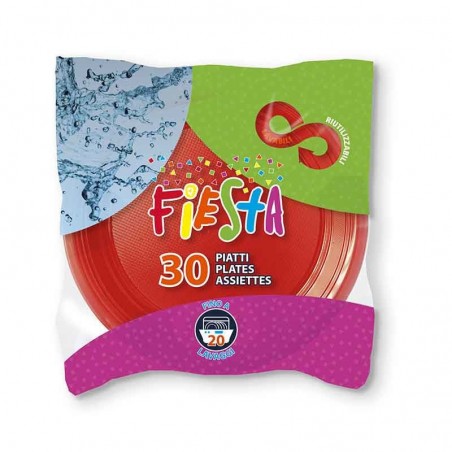 ARISTEA PIATTI PIANI 30PZ ROSSO X19