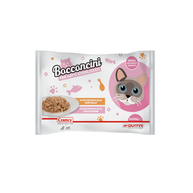 GIUNTINI BUST BOCC GATTO STERIL POLLO/SALM 100GRX4