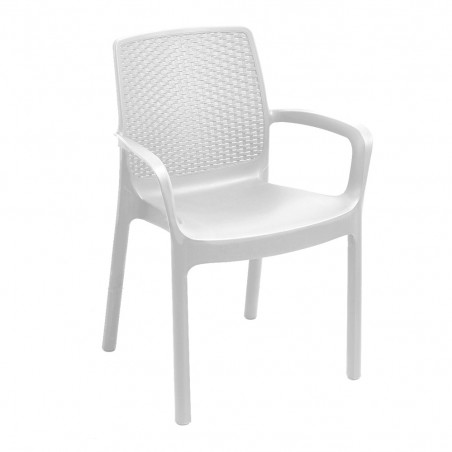 SEDIA REGINA BIANCA C/B RATTAN PROGARDEN