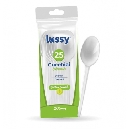 LULU CUCCHIAI RIUTILIZZABILI 25PZ BIANCHI