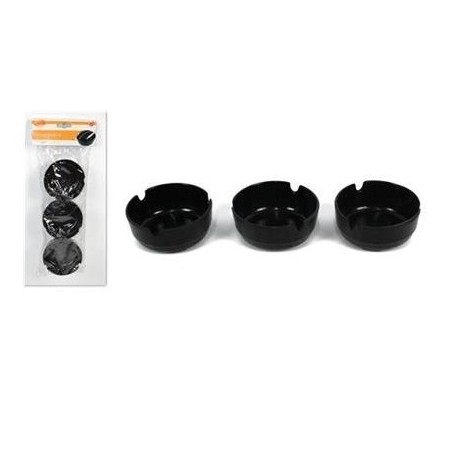 POSACENERE PLAST SET 3PZ NERO