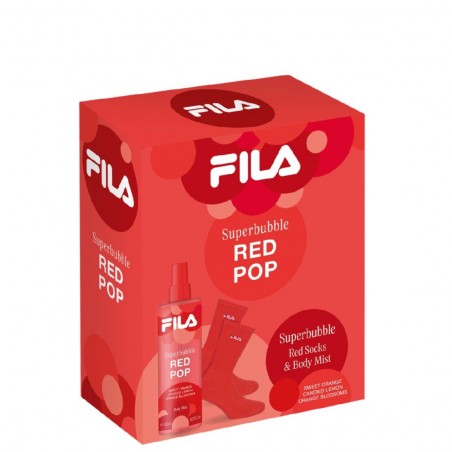 FILA CONF DONNA CALZINI+ACQUA PROF 250ML RED POP