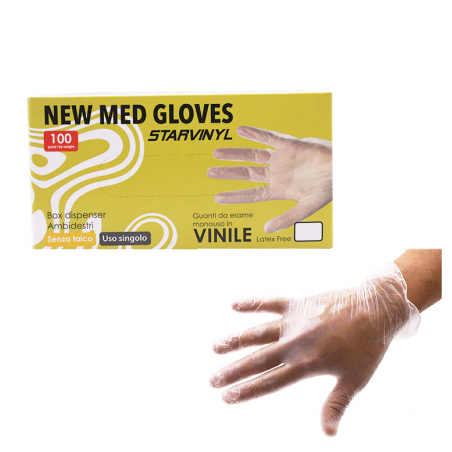 MED GUANTI VINILE S/POLV 100PZ TG.S STARVINYL