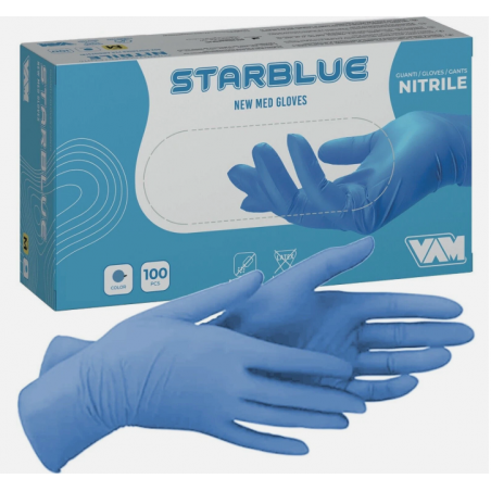 MED GUANTI NITRILE S/POLV 100PZ TG.L STARBLUE
