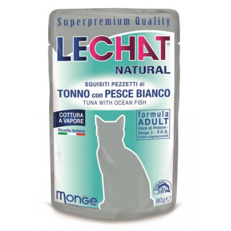 LECHAT NATURAL BUSTINE TONNO/PESCE 80GR X24