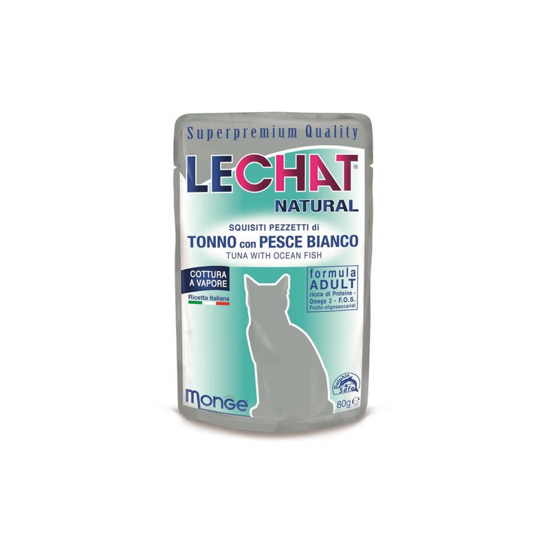 LECHAT NATURAL BUSTINE TONNO/PESCE 80GR X24