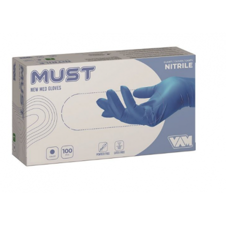 MED GUANTI NITRILE S/POLV 100PZ TG.S MUST