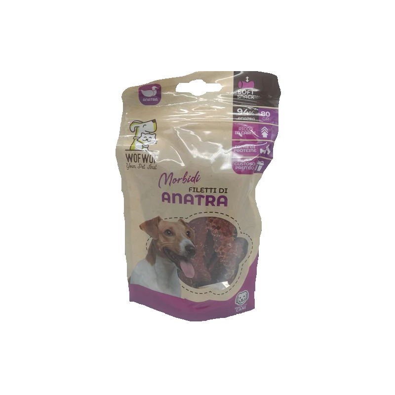 PET HUGS SNACK CANE FILETTI DI ANATRA 80GR