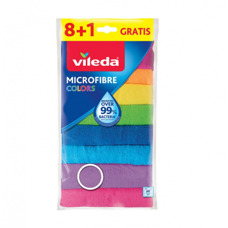 VILEDA PANNO MICROFIBRA 30X30 8+1PZ COLORS
